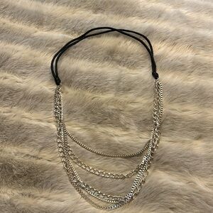 Black and silver chain necklace